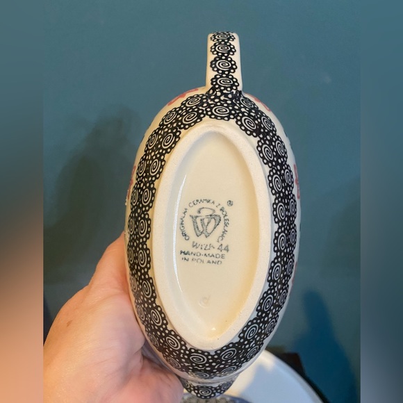 Polish Pottery Gravy Boat with Under plate - Wiza Boleslawiec - Picture 6 of 8